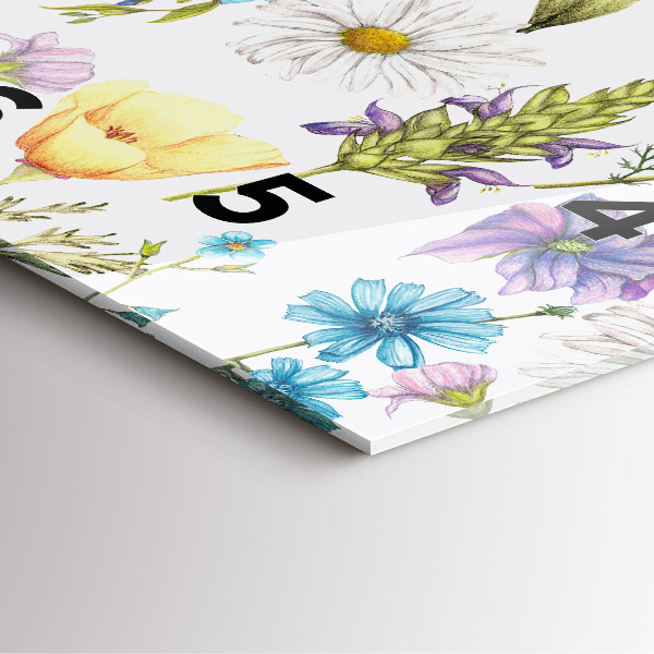 Horloge carrée en verre Composition florale