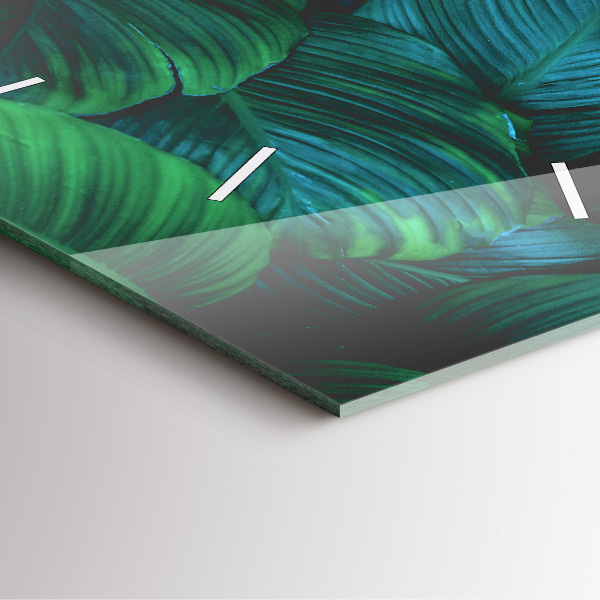 Pendule carrée en verre La nature laisse