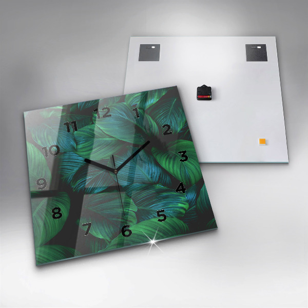 Pendule carrée en verre La nature laisse