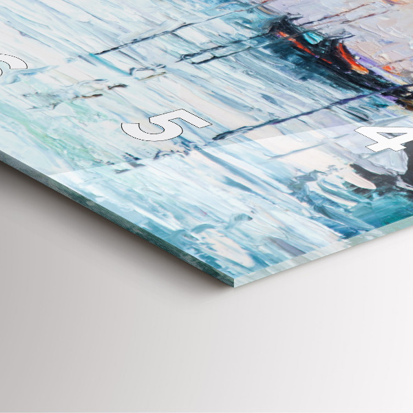 Horloge murale carrée 'Peinture à l''huile yacht mer'