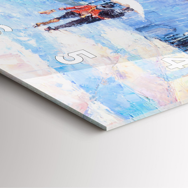 Pendule carrée en verre 'Art à l''huile'