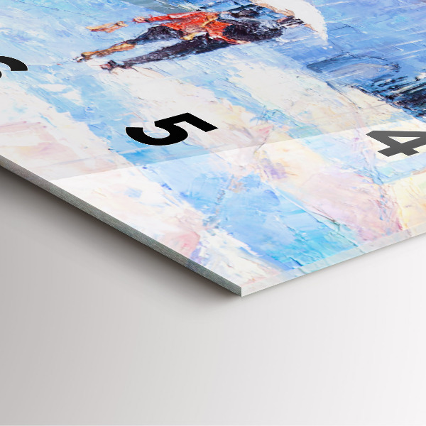 Pendule carrée en verre 'Art à l''huile'