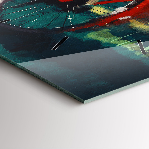 Pendule carrée en verre Vélo peint