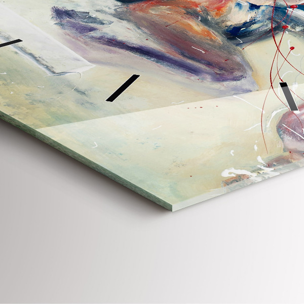 Horloge murale carrée Illustration de chevaux au galop