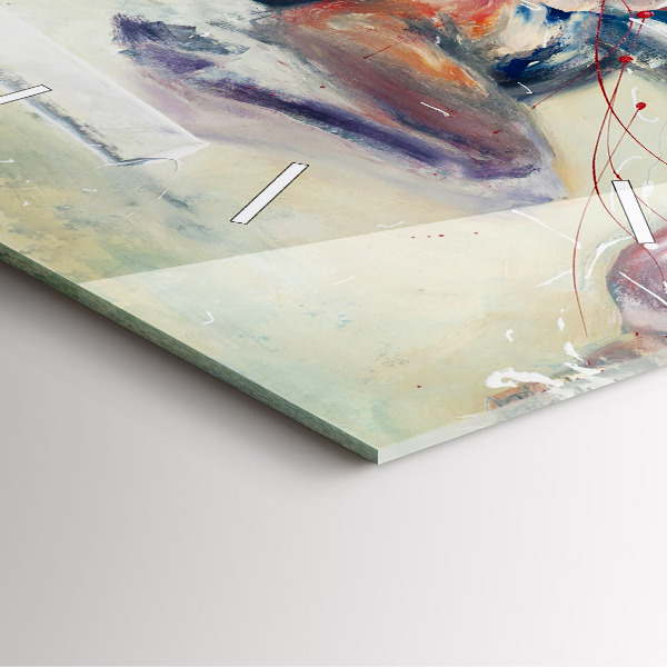 Horloge murale carrée Illustration de chevaux au galop