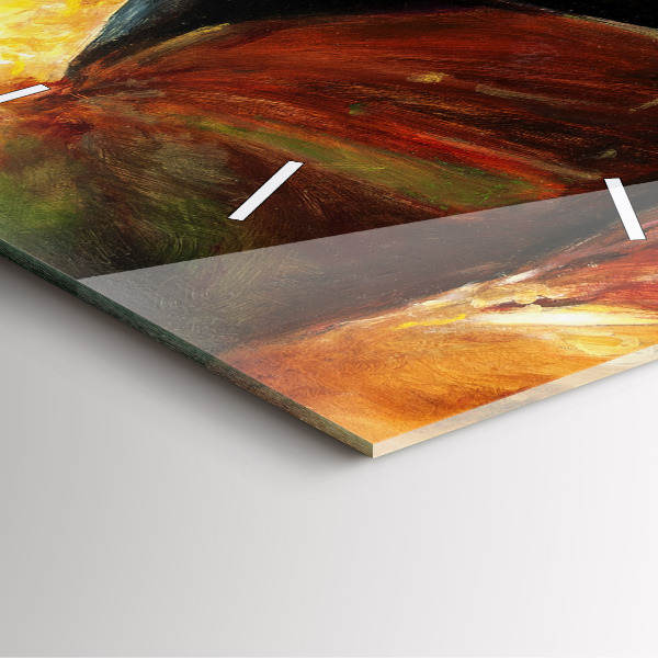 Horloge murale carrée Deux chevaux peints