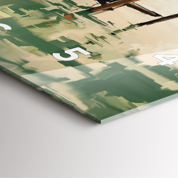 Pendule carrée en verre Bateaux de pêche dans le port