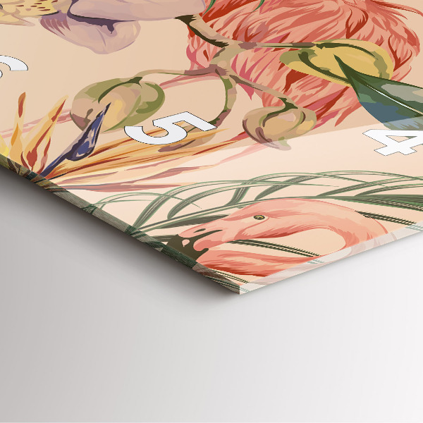 Horloge murale carrée Feuilles de palmier tropicales