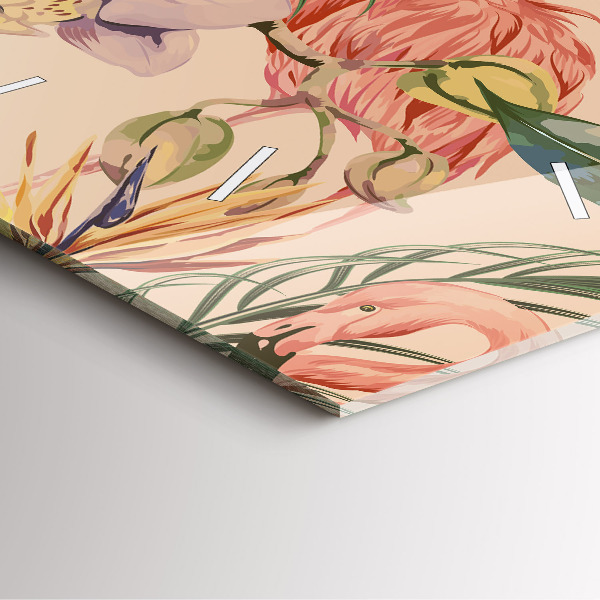 Horloge murale carrée Feuilles de palmier tropicales