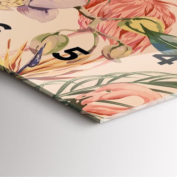 Horloge murale carrée Feuilles de palmier tropicales