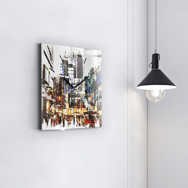 Horloge carrée en verre La ville de New York