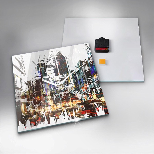 Horloge carrée en verre La ville de New York