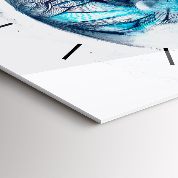 Horloge carrée en verre 'Illustration de l''œil de loup'