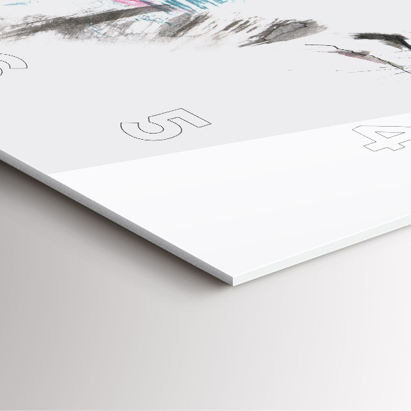 Horloge carrée en verre Profil de loup peint