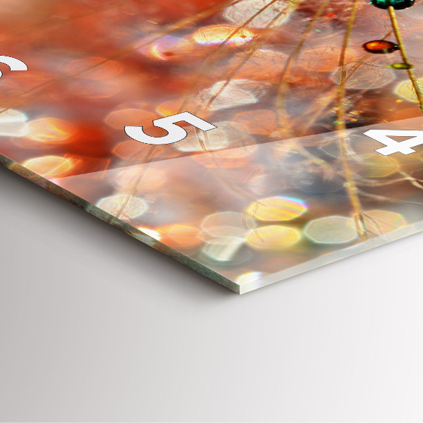 Horloge carrée en verre Pissenlit avec rosée