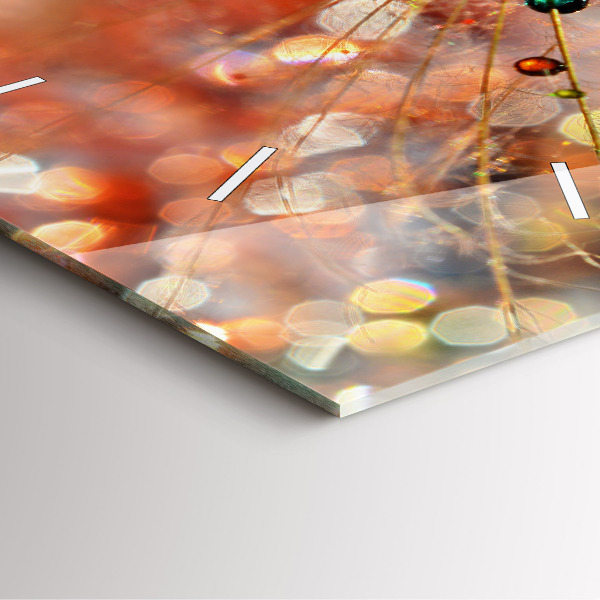 Horloge carrée en verre Pissenlit avec rosée