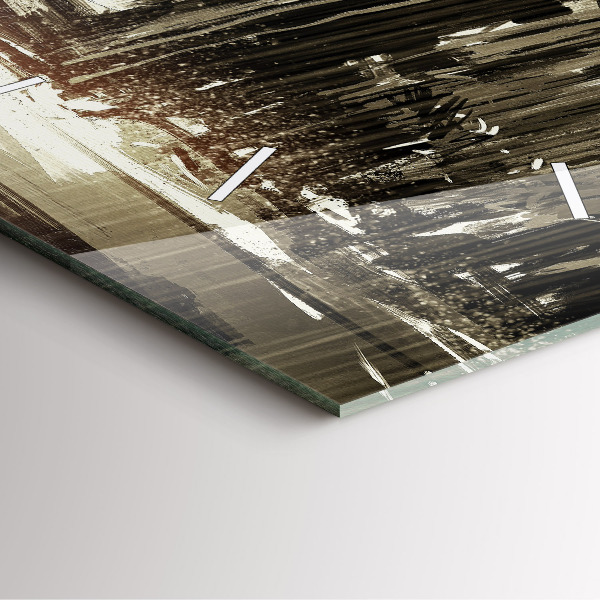 Horloge carrée en verre Femme par une nuit pluvieuse