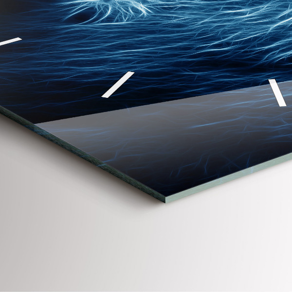 Horloge carrée en verre Lion sauvage