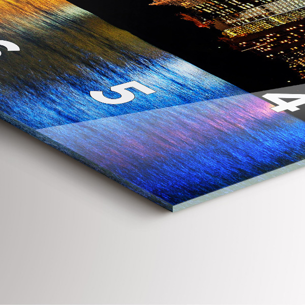 Horloge murale carrée Sydney le soir