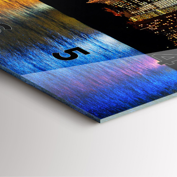 Horloge murale carrée Sydney le soir