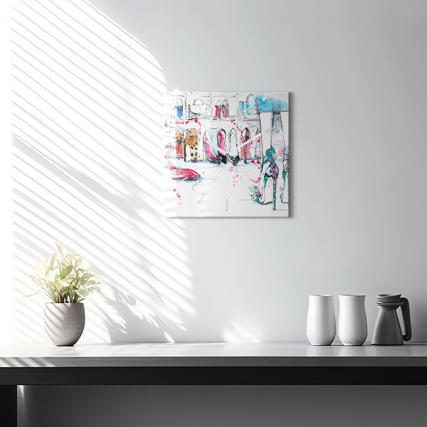 Horloge carrée en verre 'L''élément de la féminité'