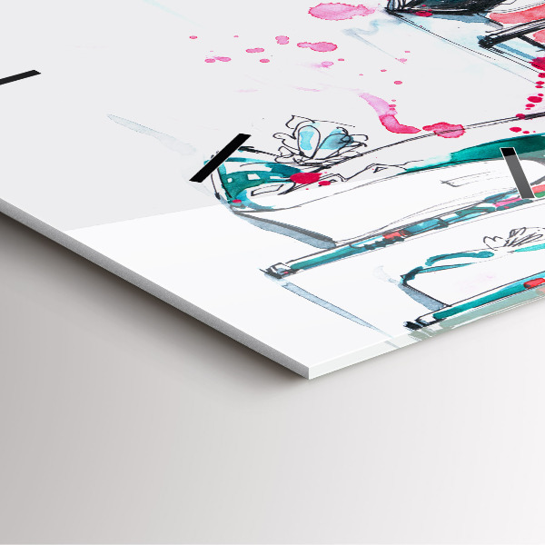 Horloge carrée en verre 'L''élément de la féminité'