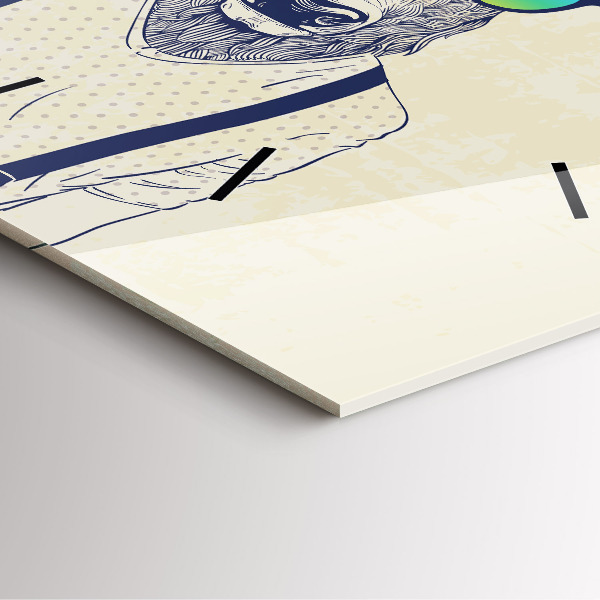 Horloge carrée en verre Cerf abstrait