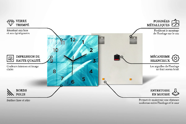 Horloge carrée en verre Cerf abstrait