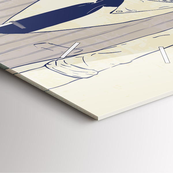 Horloge carrée en verre Homme avec une barbe