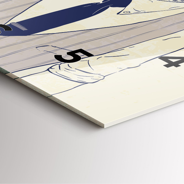 Horloge carrée en verre Homme avec une barbe