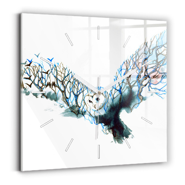 Horloge carrée en verre Liberté et nature des oiseaux