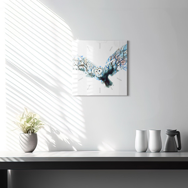 Horloge carrée en verre Liberté et nature des oiseaux