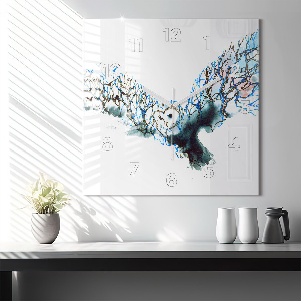 Horloge carrée en verre Liberté et nature des oiseaux