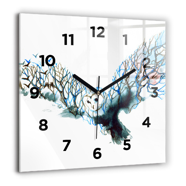 Horloge carrée en verre Liberté et nature des oiseaux