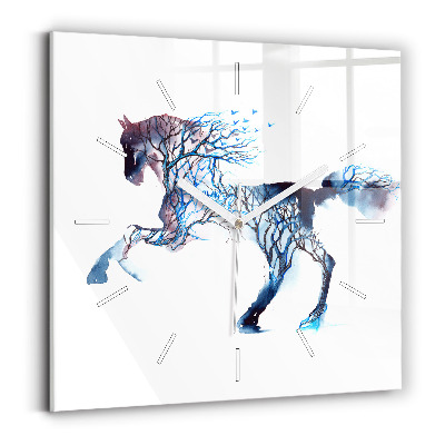 Horloge carrée en verre 'Nature de l''animal'