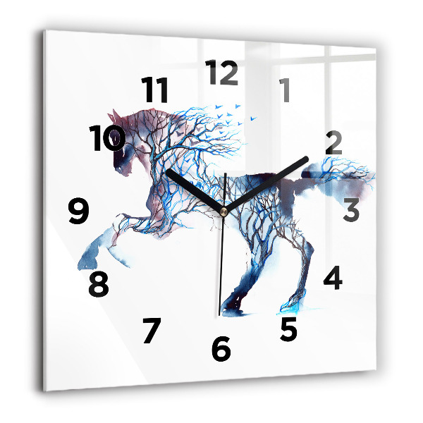Horloge carrée en verre 'Nature de l''animal'