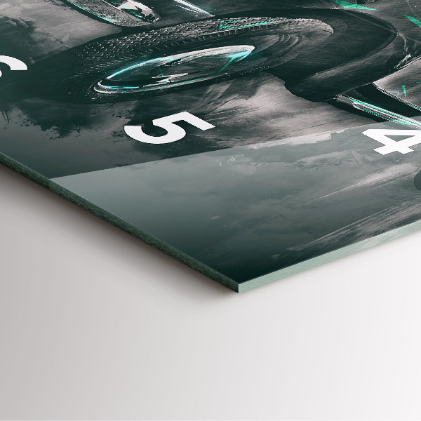 Horloge carrée en verre Voiture de la vieille école