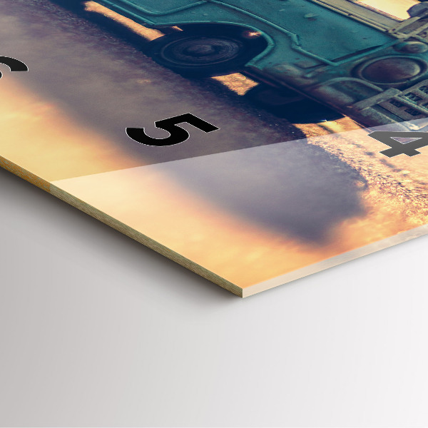 Horloge carrée en verre Camping-car sur la plage