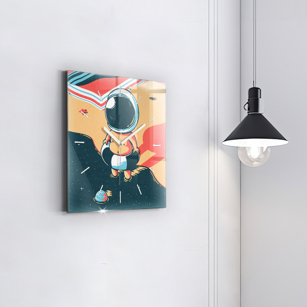 Horloge carrée en verre 'L''imagination des enfants'