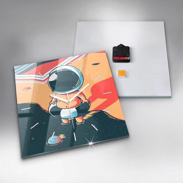 Horloge carrée en verre 'L''imagination des enfants'