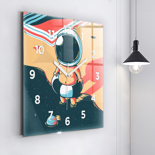 Horloge carrée en verre 'L''imagination des enfants'