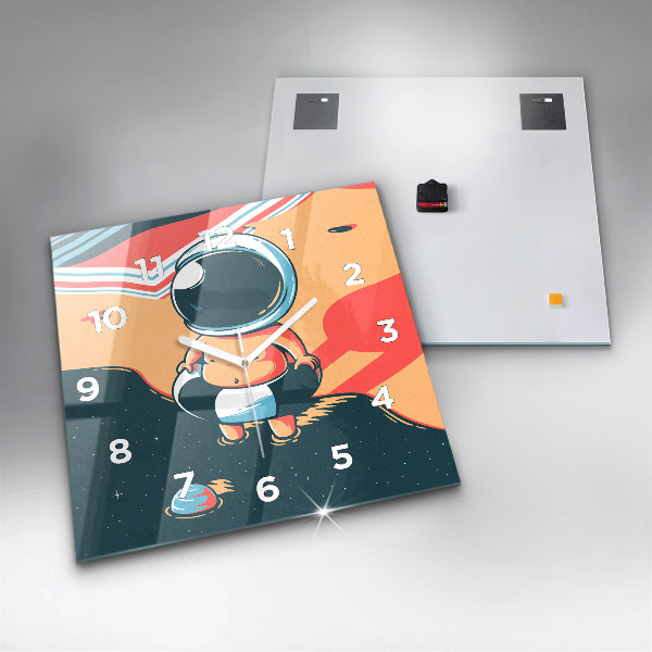 Horloge carrée en verre 'L''imagination des enfants'