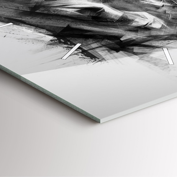 Horloge carrée en verre Lion peint