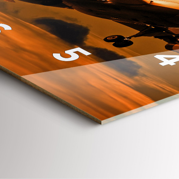 Horloge murale carrée Voyager en avion