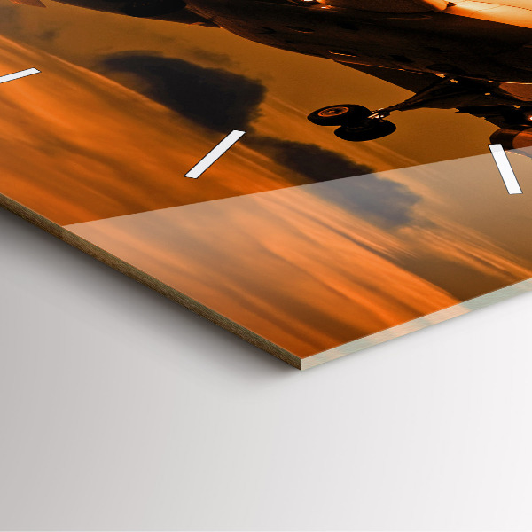 Horloge murale carrée Voyager en avion