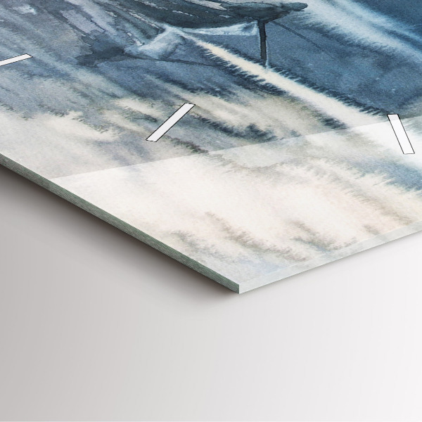 Horloge carrée en verre 'Lac d''hiver de Łódka'