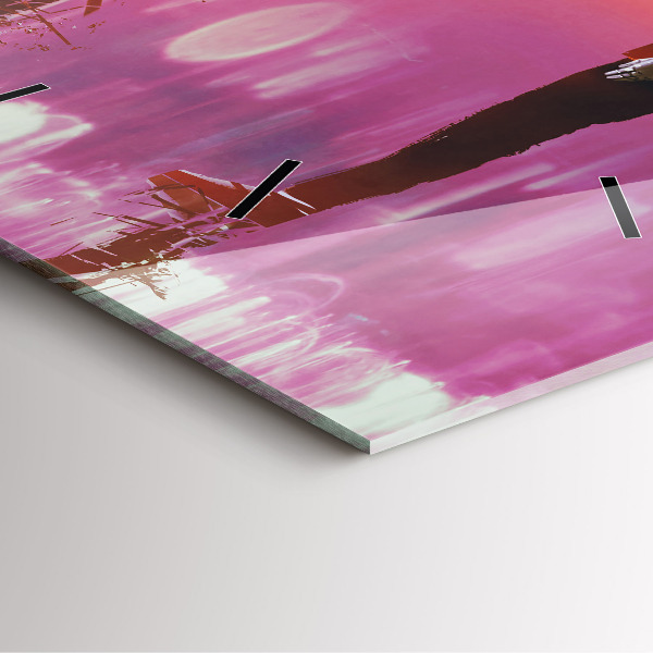 Horloge carrée en verre Cyberespace