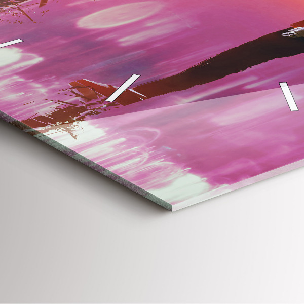 Horloge carrée en verre Cyberespace