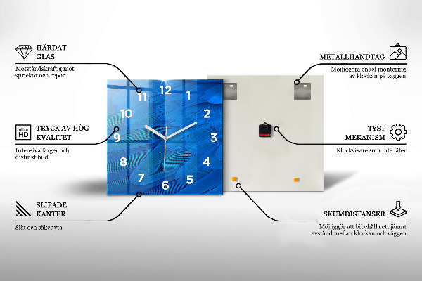 Horloge carrée en verre Cyberespace