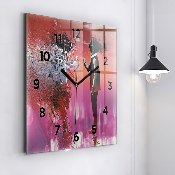 Horloge carrée en verre Cyberespace